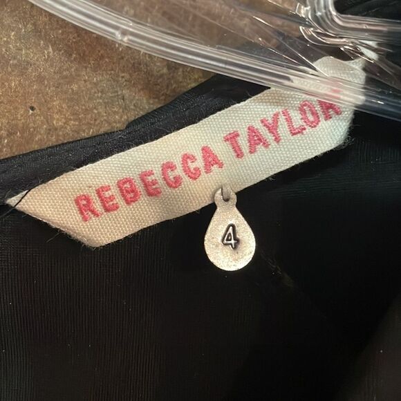 Rebecca Taylor Black Ponte Knit Tweed Fit & Flare Sleeveless Dress - Picture 5 of 9